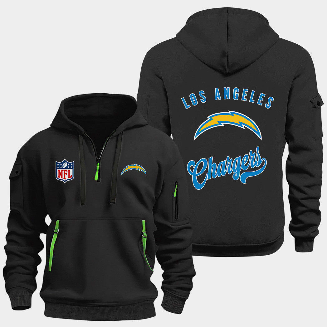 Los Angeles Chargers Black Quarter Zip Hoodie