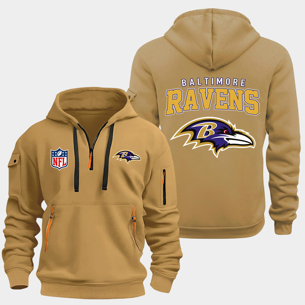 Baltimore Ravens Gold Quarter Zip Hoodie