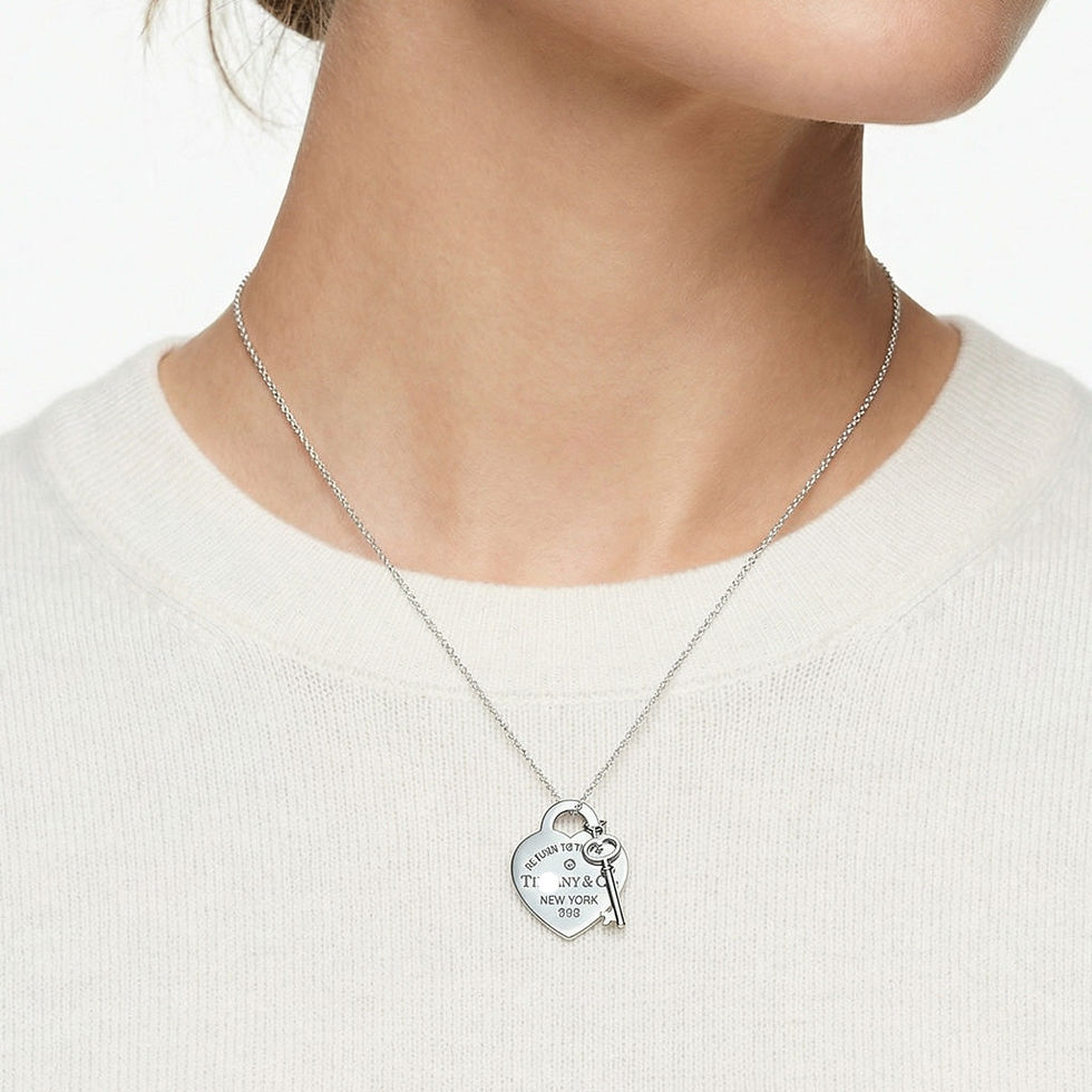 Thumbnail: Heart & Key Pendant Necklace