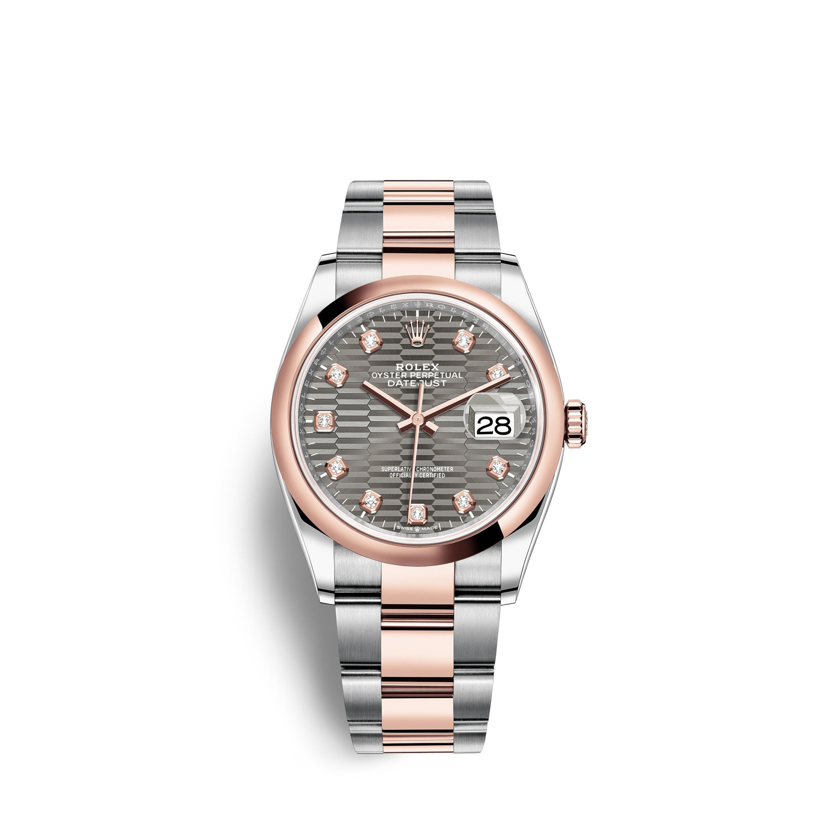 Rolex Datejust 36mm, Oystersteel and 18k Everose Gold Ref# 126201-0042