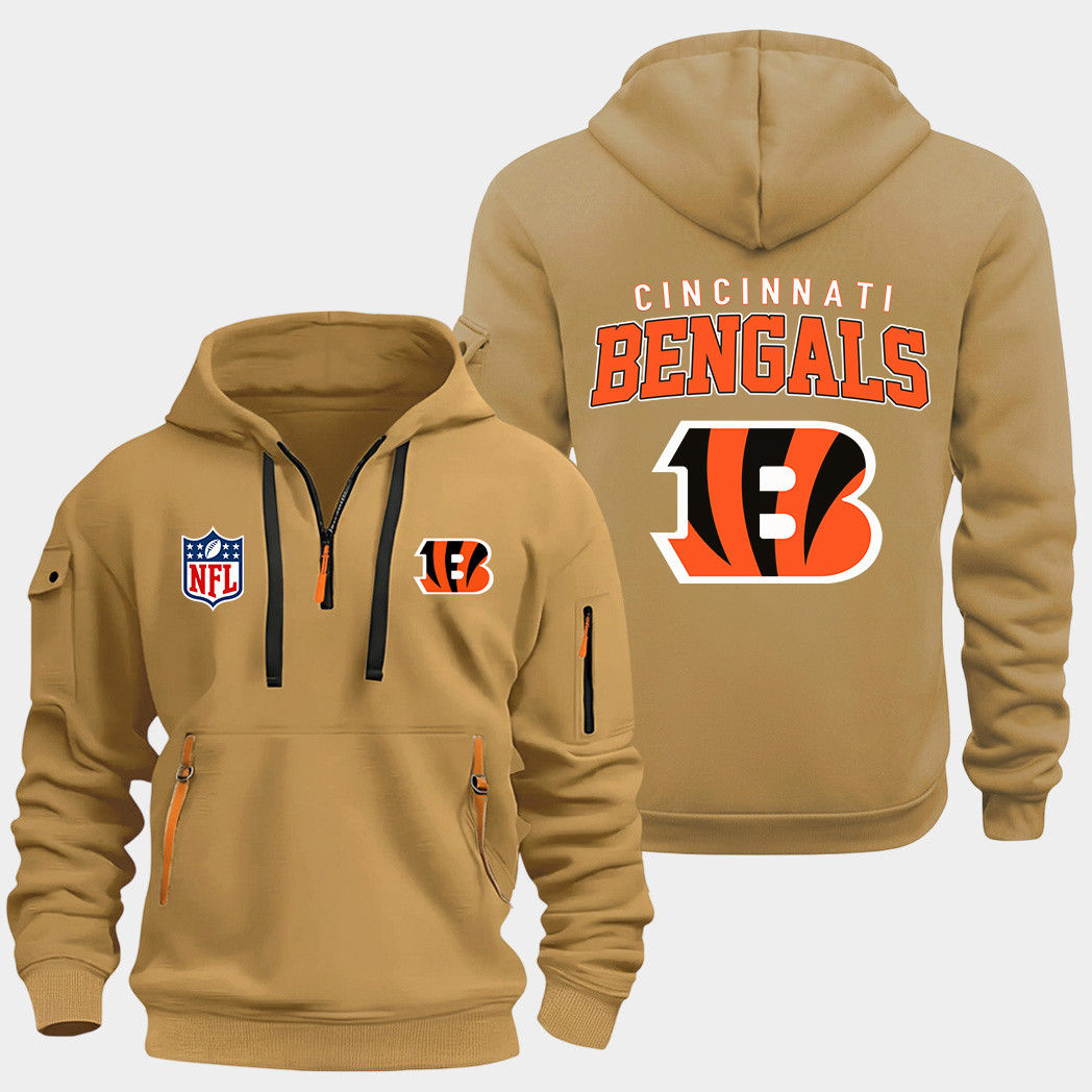 Cincinnati Bengals Gold Quarter Zip Hoodie