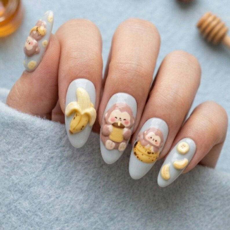 Thumbnail: press on nails, custom press on nails, fake nails, Nails Art