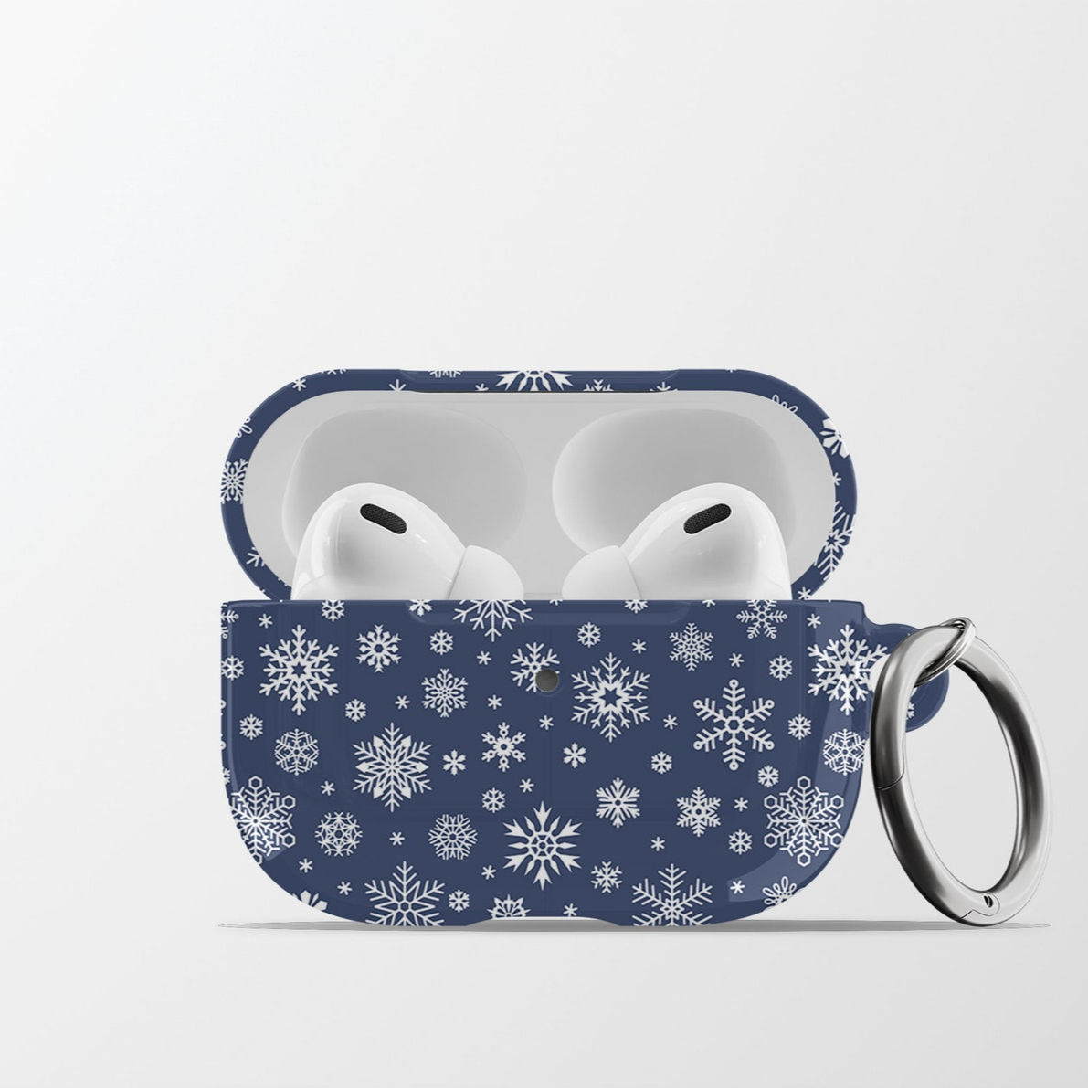 Snowflakes Men AirPods Case | Christmas Pattern Hard Shell Earbud Case Cover wit