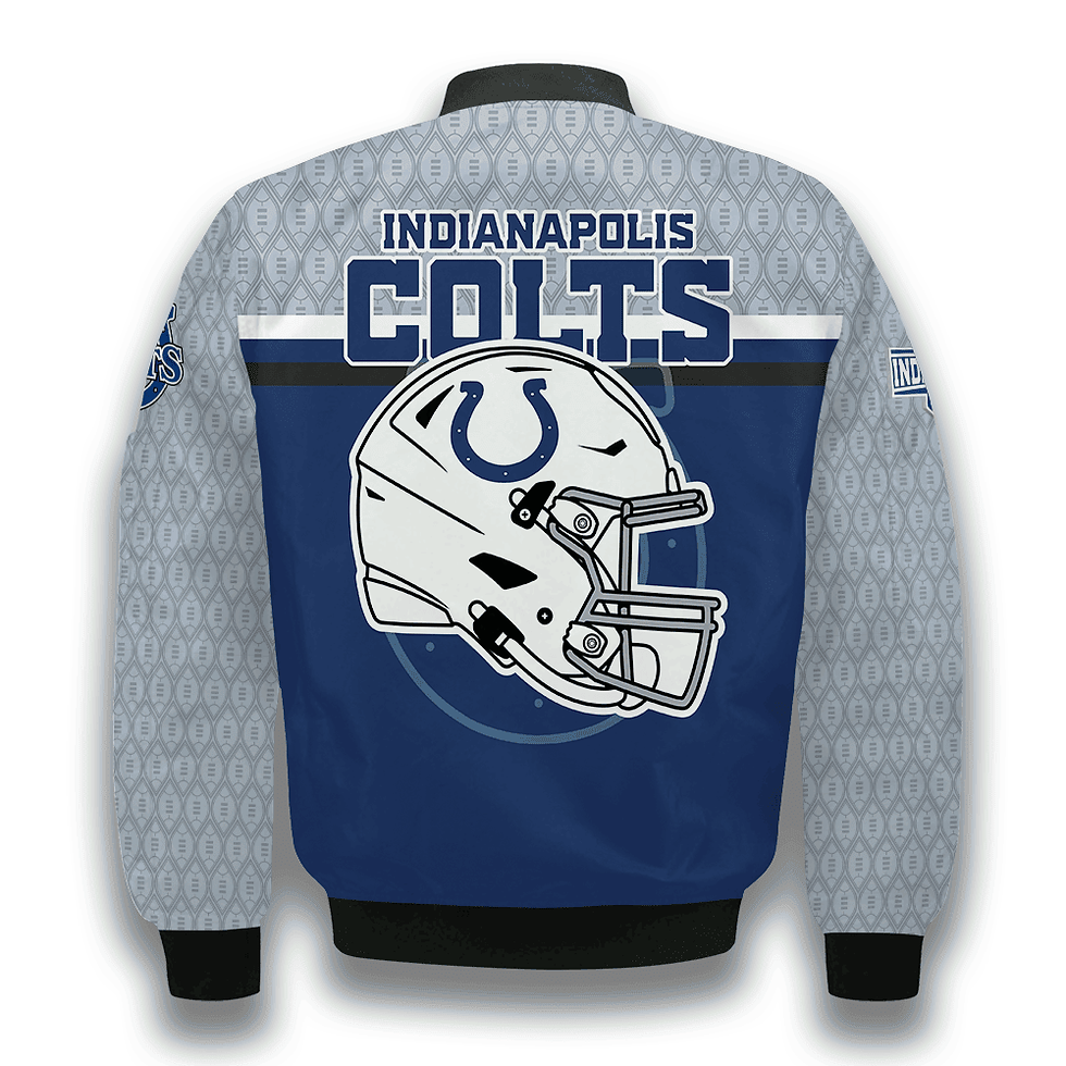 Thumbnail: Indianapolis Colts Traditional Football Pattern Bomber Jacket