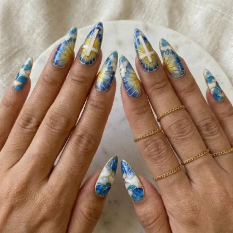 Thumbnail: press on nails, custom press on nails, fake nails, Nails Art