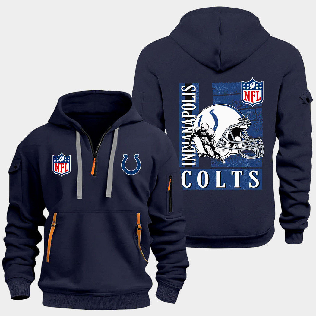 Indianapolis Colts Navy Quarter Zip Hoodie