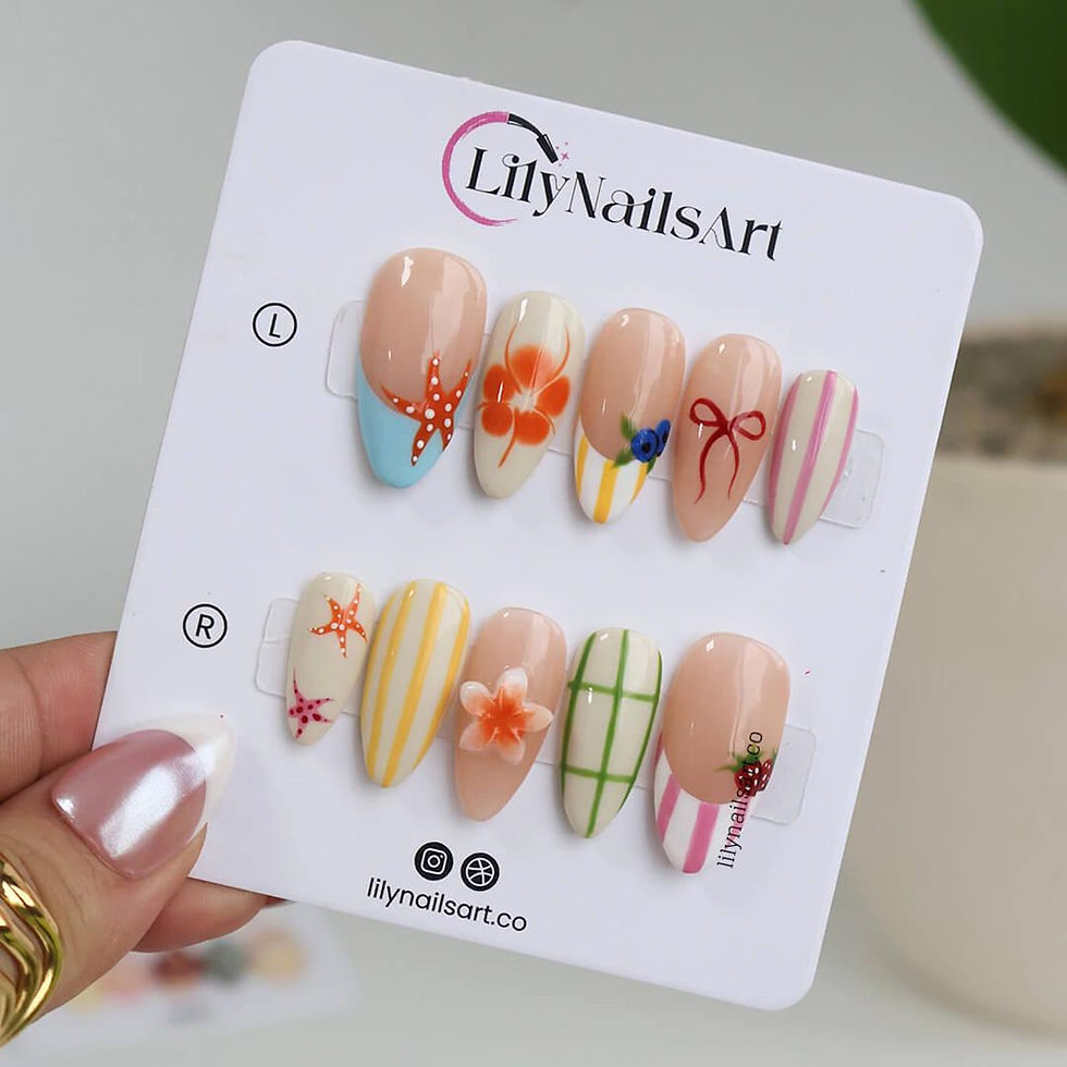 Thumbnail: press on nails, custom press on nails, fake nails, Nails Art
