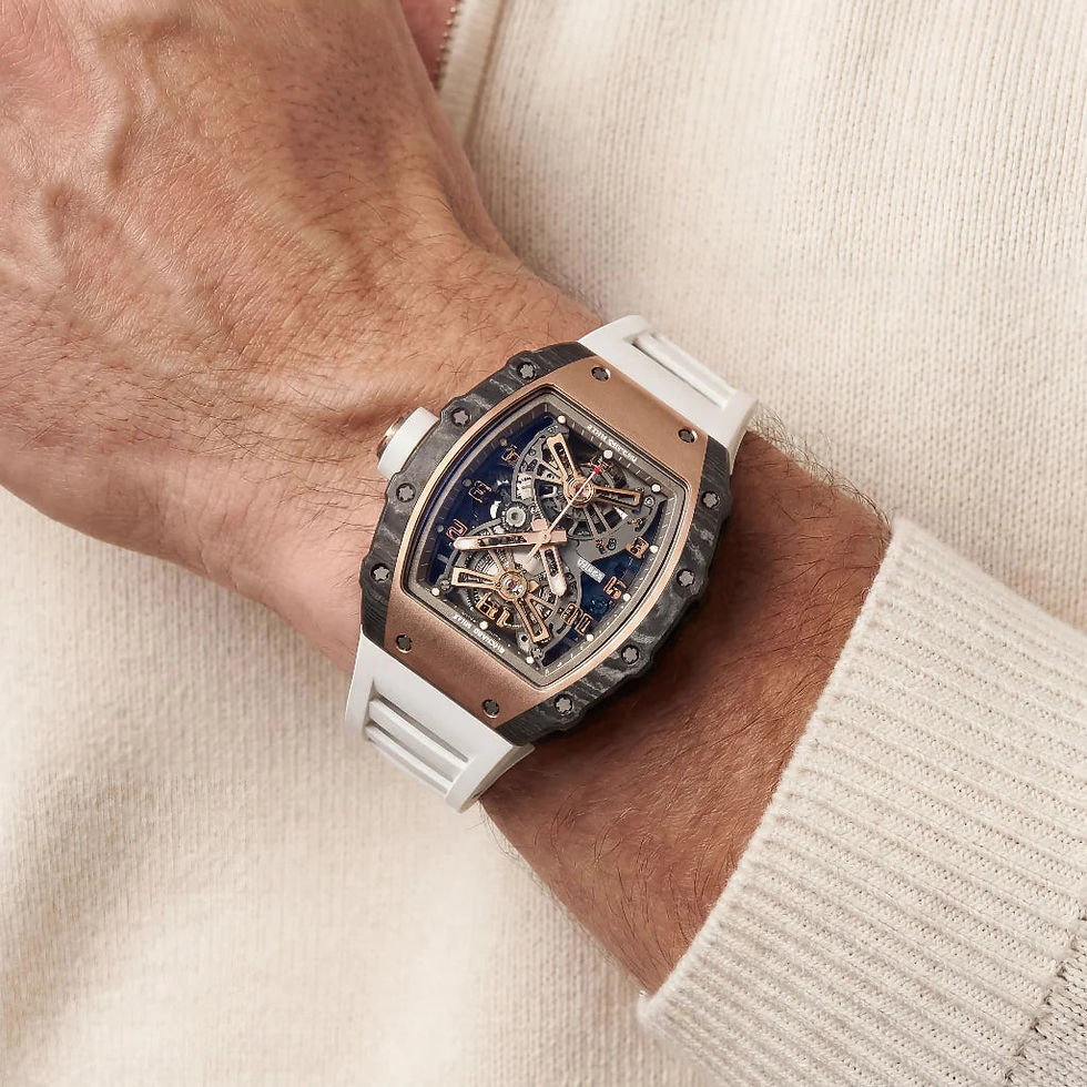 Thumbnail: Richard Mille RM Gold Tone Blue Grid Dial Watch