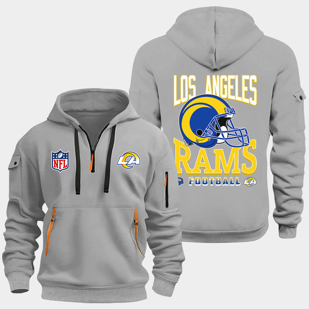 Los Angeles Rams Grey Quarter Zip Hoodie