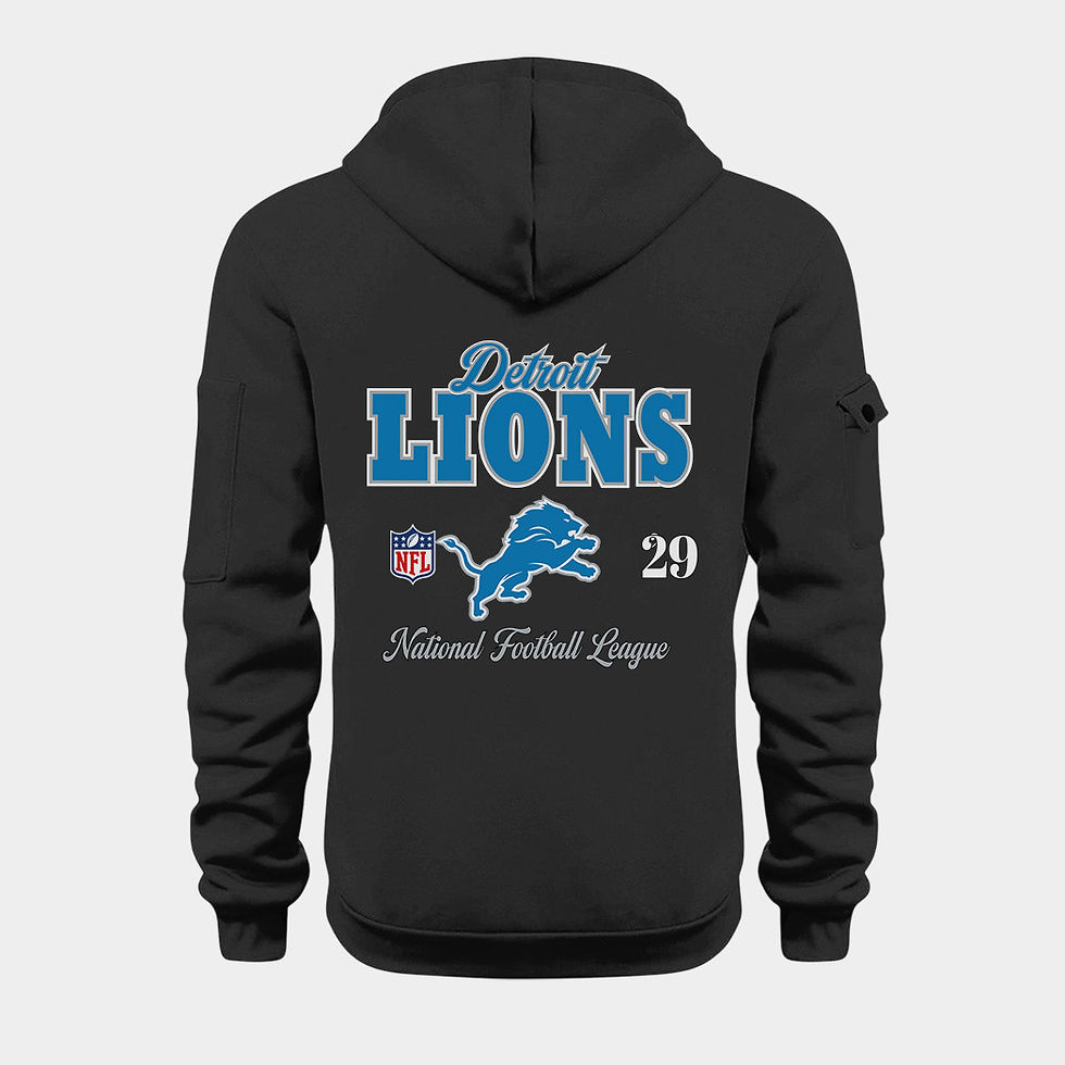 Thumbnail: Detroit Lions Black Quarter Zip Hoodie