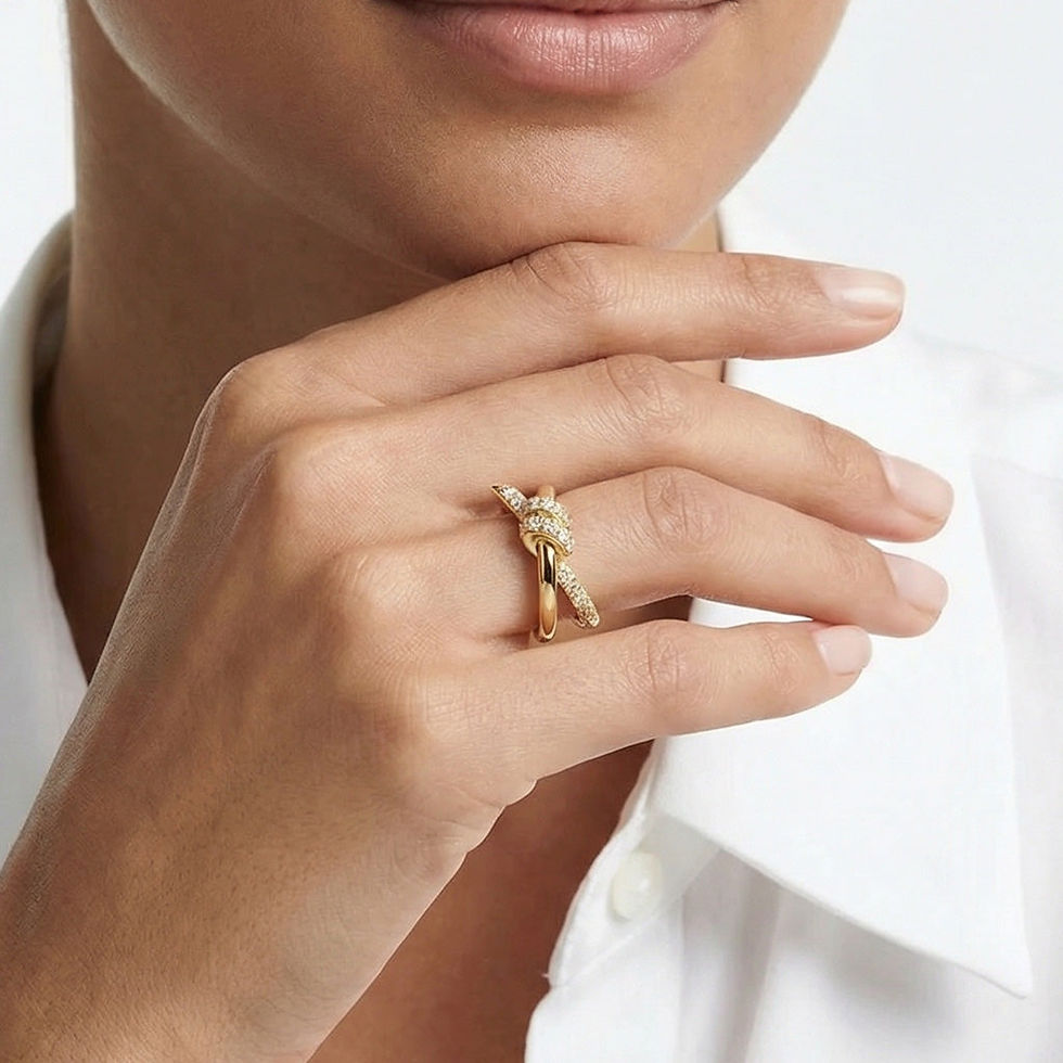 Thumbnail: Knot Double Row Ring
