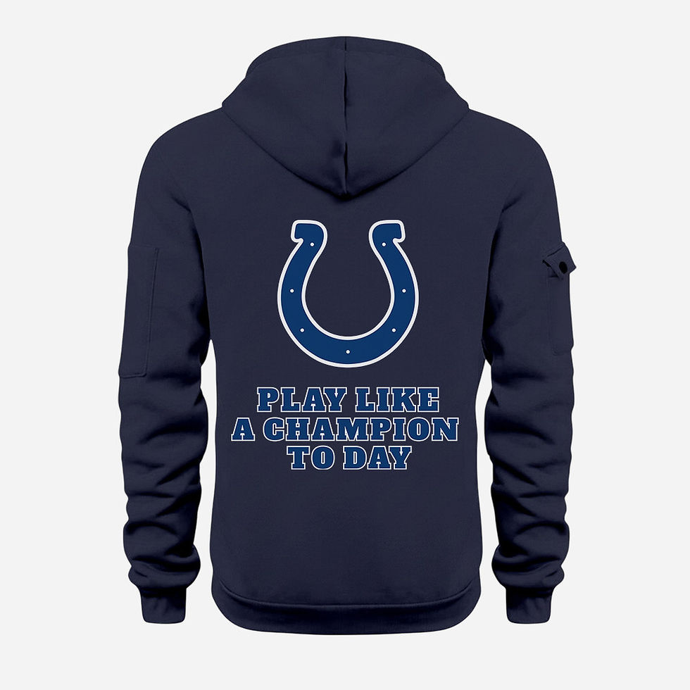 Thumbnail: Indianapolis Colts Navy Quarter Zip Hoodie