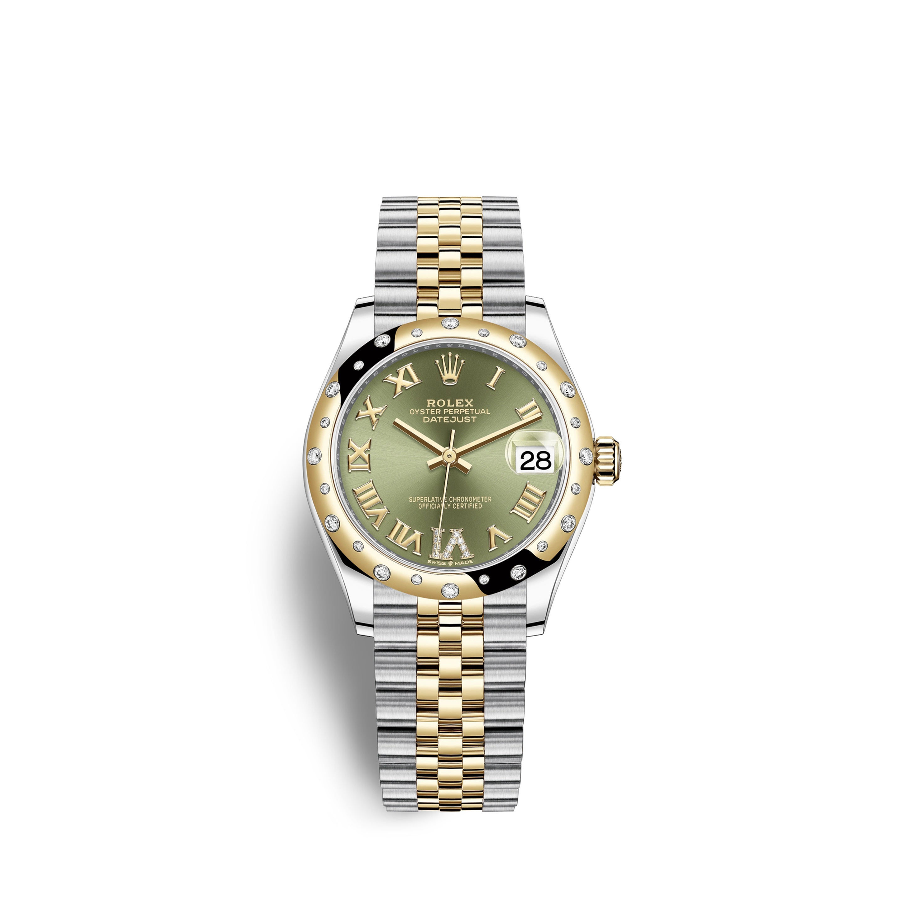 Rolex Datejust 31, Oystersteel, Yellow Gold & diamonds Ref# 278343RBR-0016