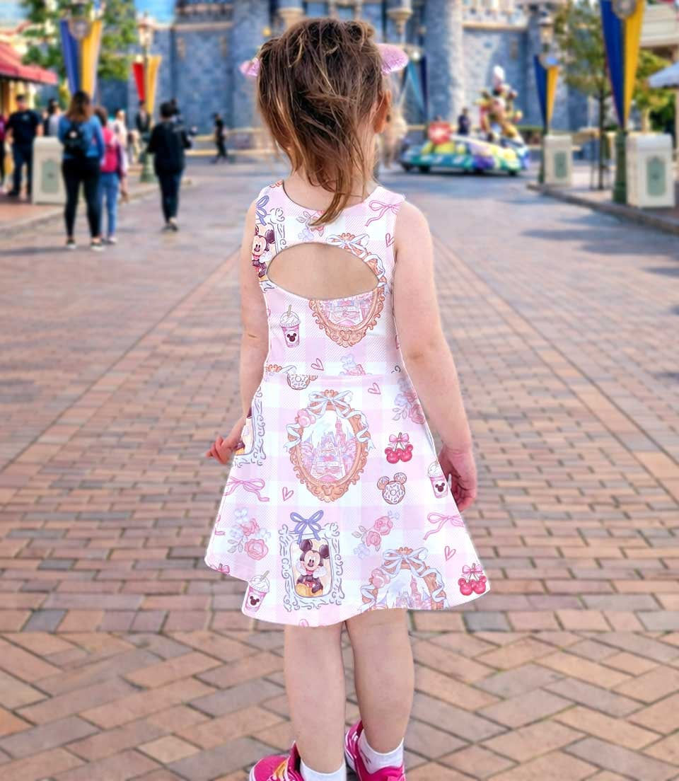 Thumbnail: Wdwland Castle Coquette Bow Theme Park Summer Vacation Outfit, Dress Set
