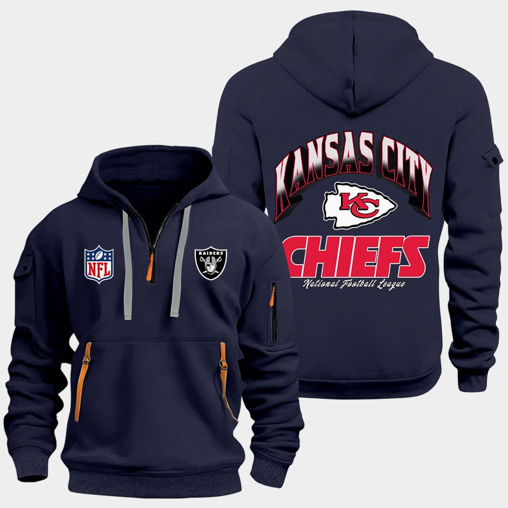Kansas City Chiefs Navy Quarter Zip Hoodie