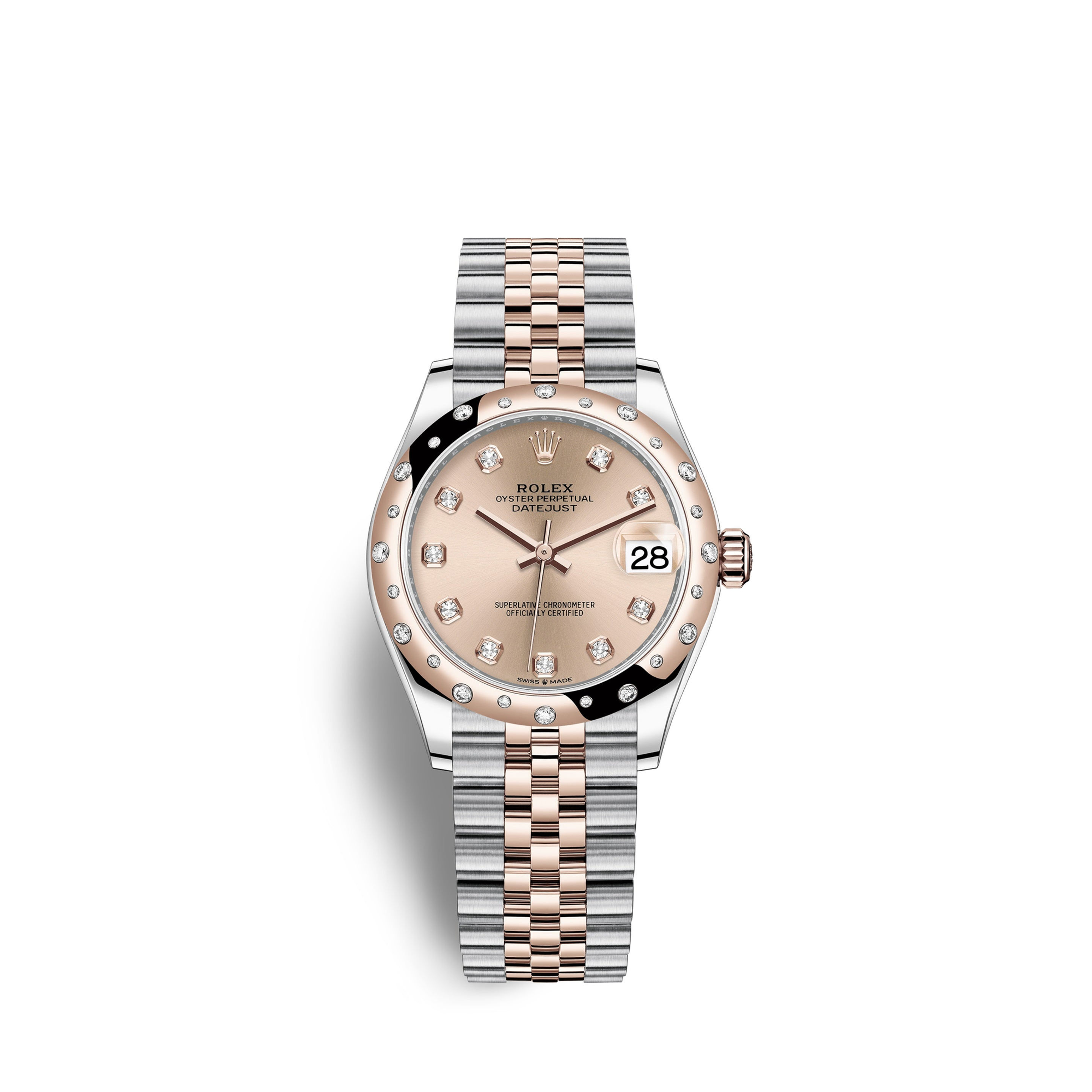 Rolex Datejust 31, Oystersteel, Everose Gold & diamonds Ref# 278341RBR-0024