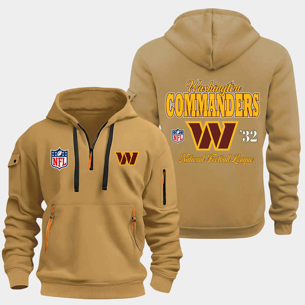 Washington Commanders Gold Quarter Zip Hoodie