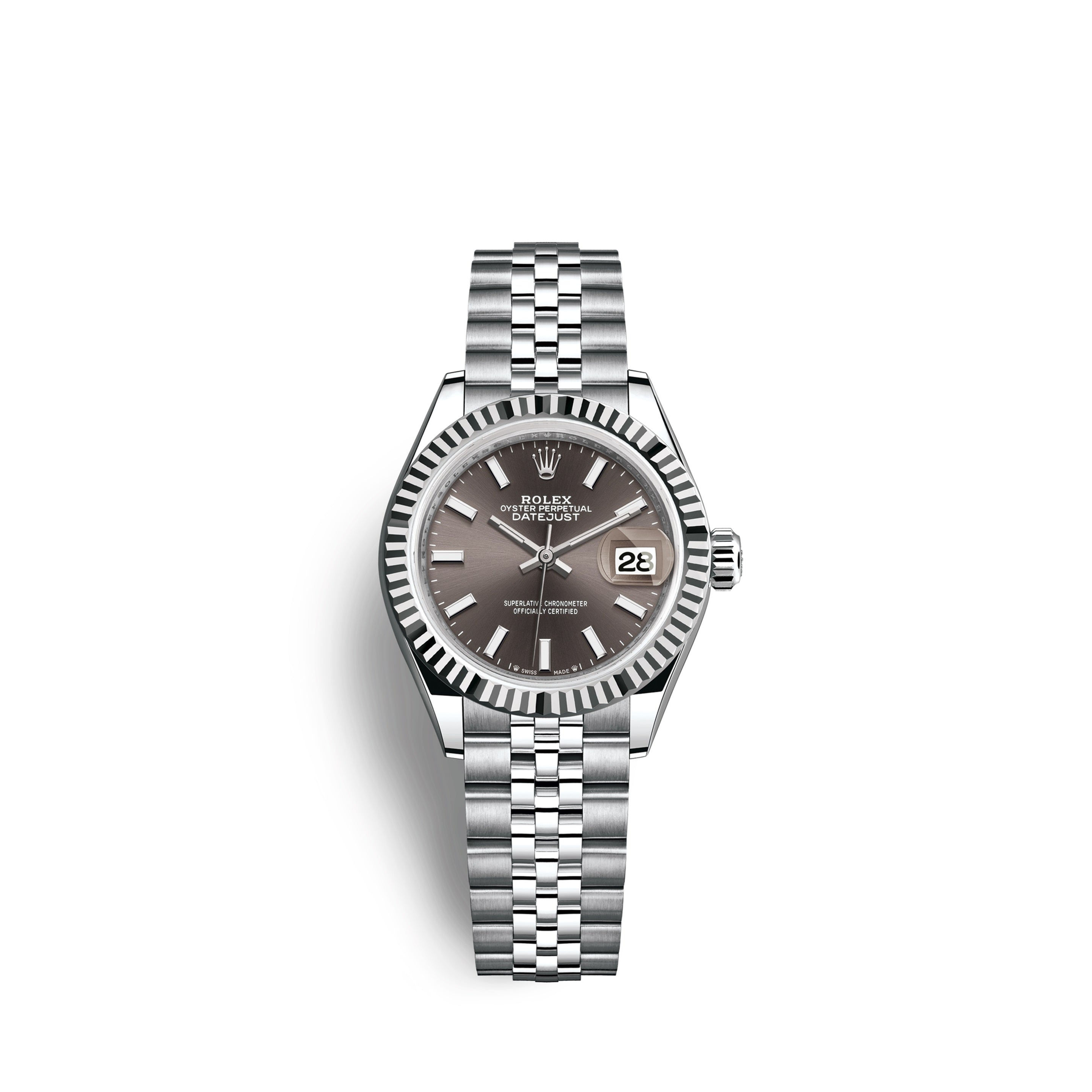 Rolex Lady-Datejust 28, Oystersteel and 18k White Gold Ref# 279174-0011