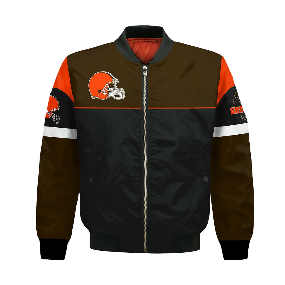 Thumbnail: Cleveland Browns National Football League 2024 -25 Feel The Power Bomber Jacket