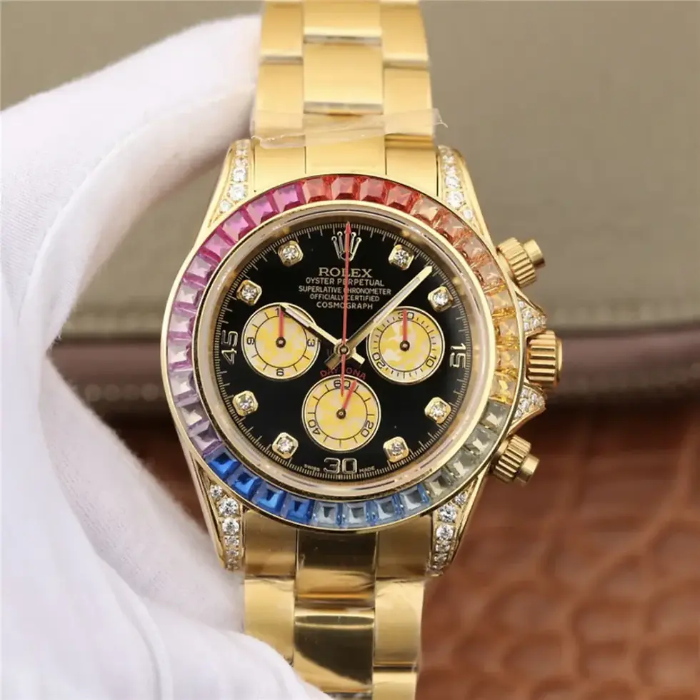 Thumbnail: Rolex Cosmograph Daytona Rainbow Everose Gold Black Dial