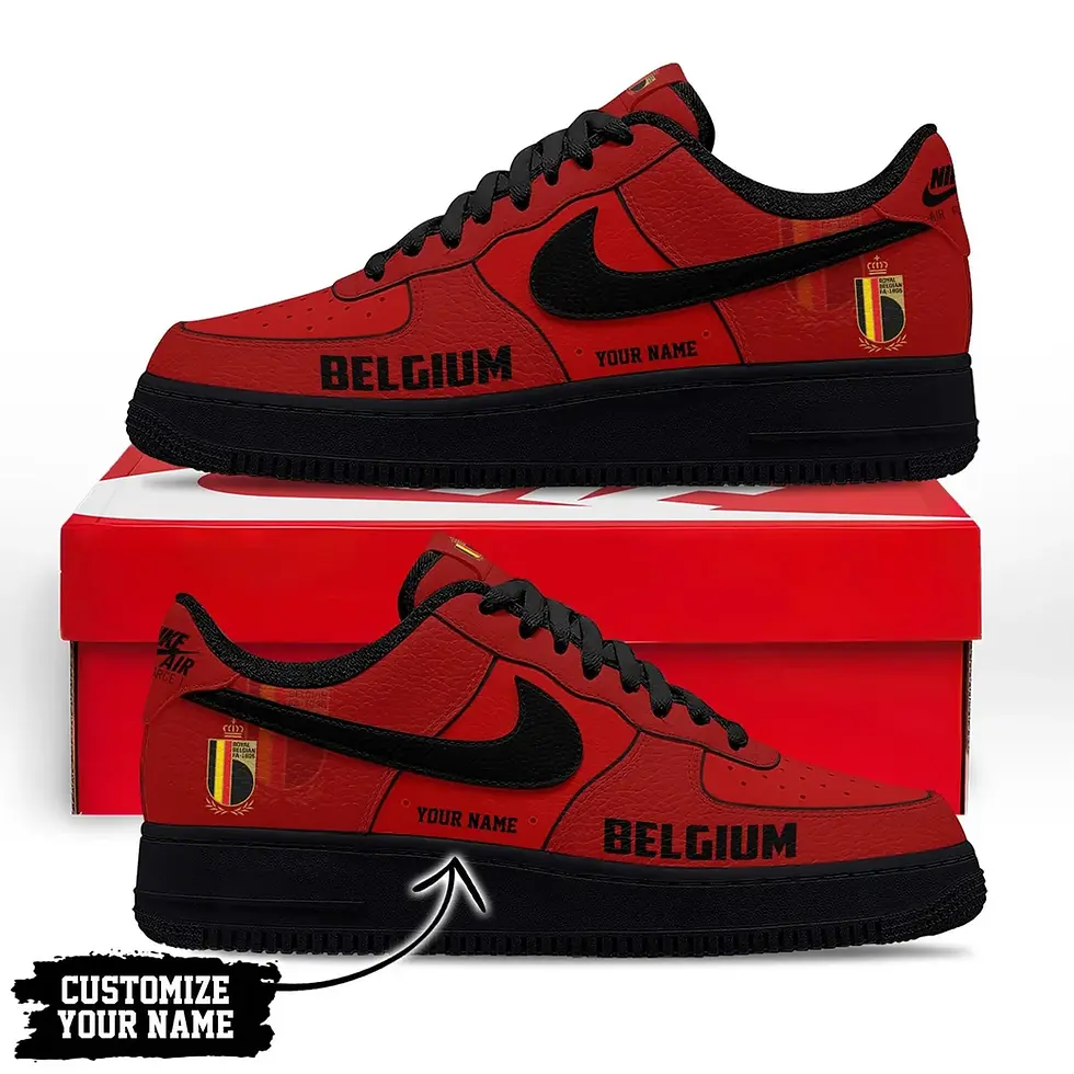 Thumbnail: Belgium Premium WC26 Soccer Fan Custom Air Force 1 - Air Jordan 1 Shoes Sneaker