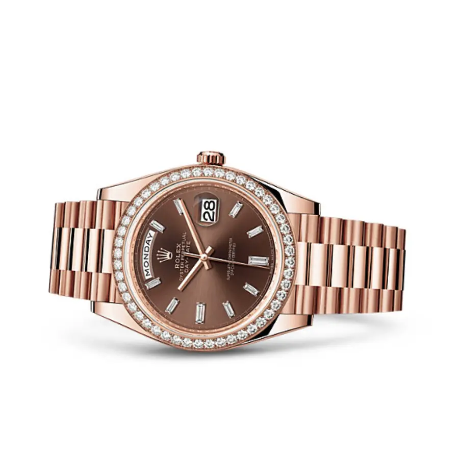 Thumbnail: Rolex Day-Date 40 228345RBR Brown Gem-Set Dial