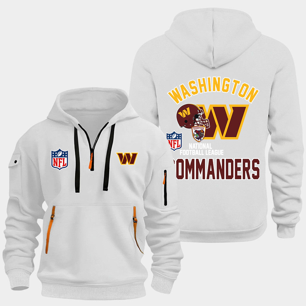 Washington Commanders White Quarter Zip Hoodie