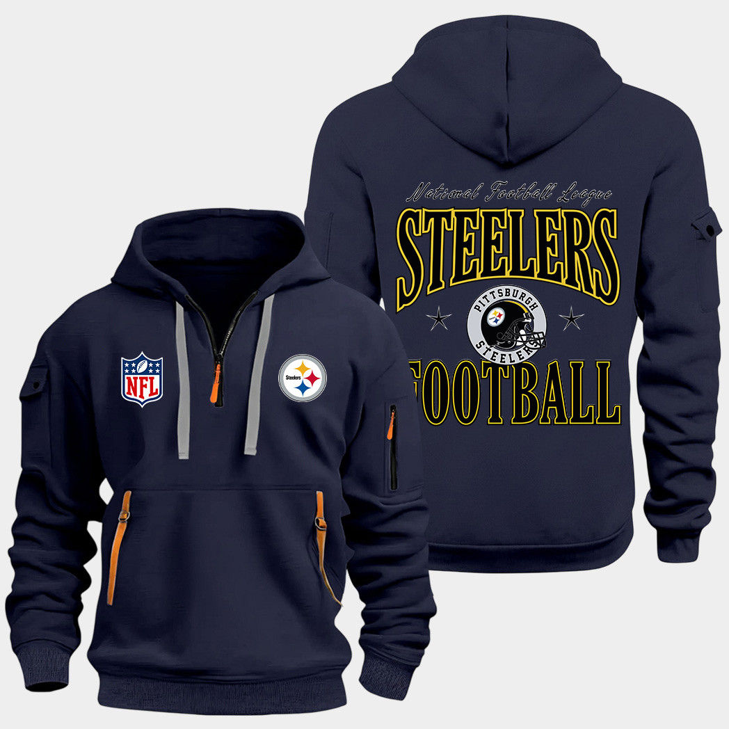 Pittsburgh Steelers Navy Quarter Zip Hoodie