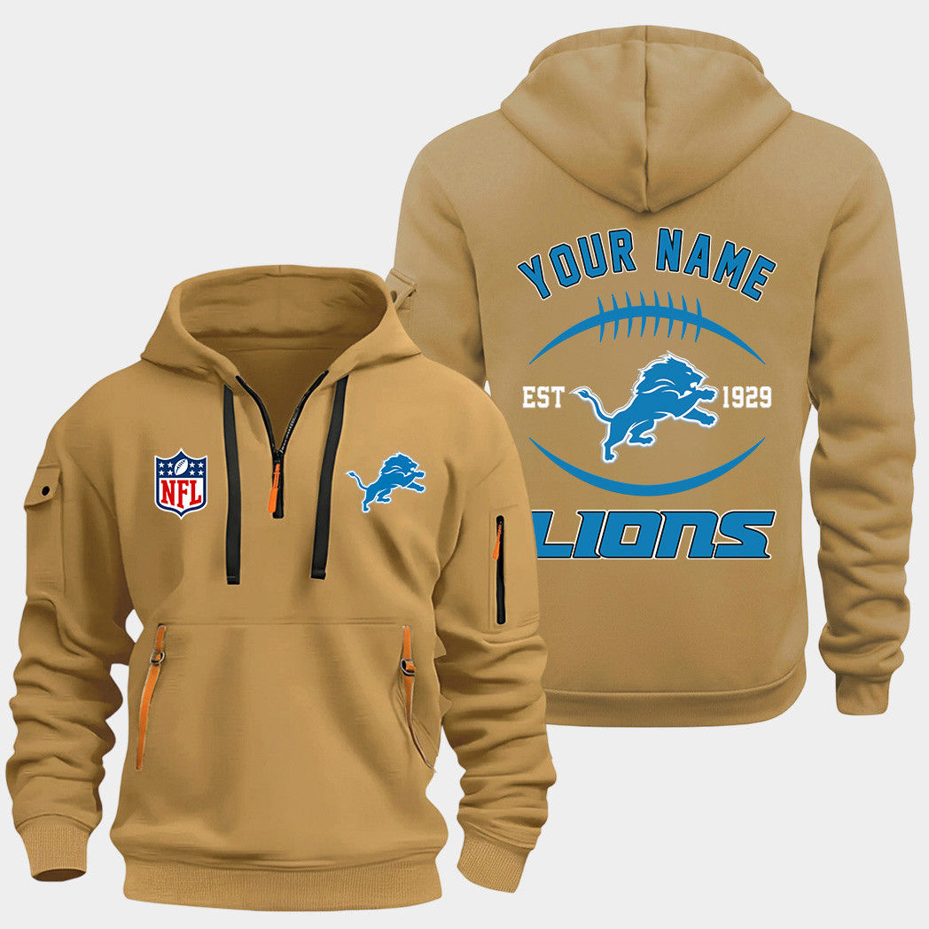 Detroit Lions Gold Quarter Zip Hoodie