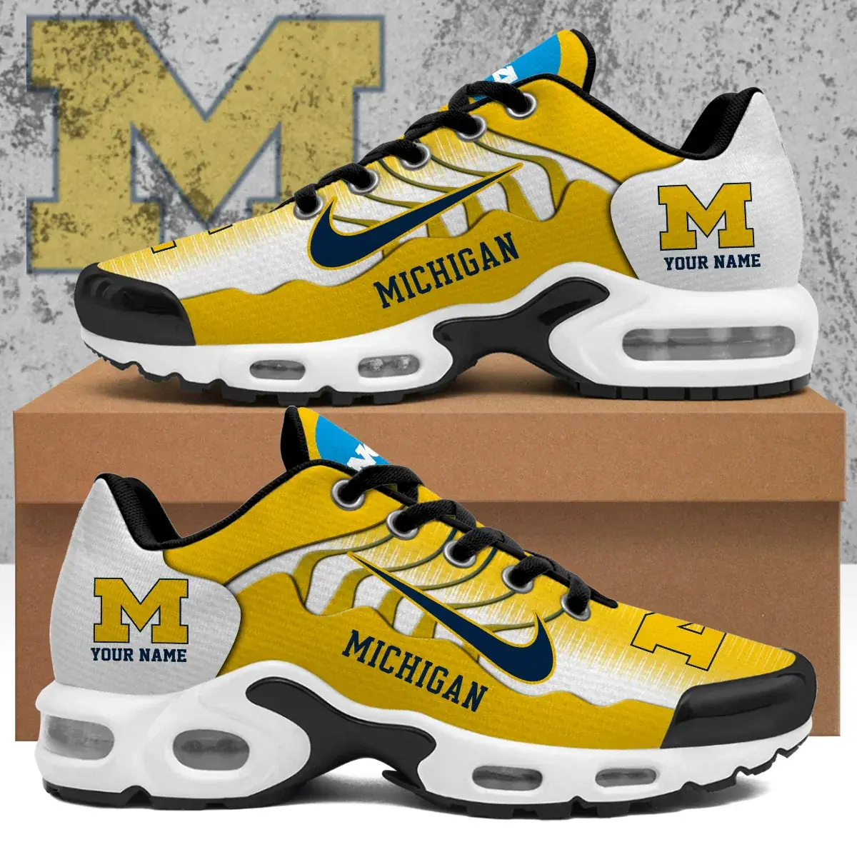 Michigan Wolverines Custom Air-Style Sneakers V.5