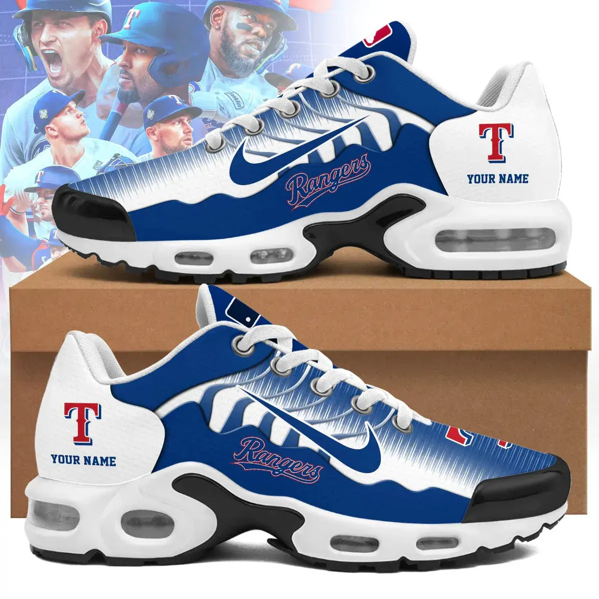 Texas Rangers Custom Air-Style Sneakers V.5