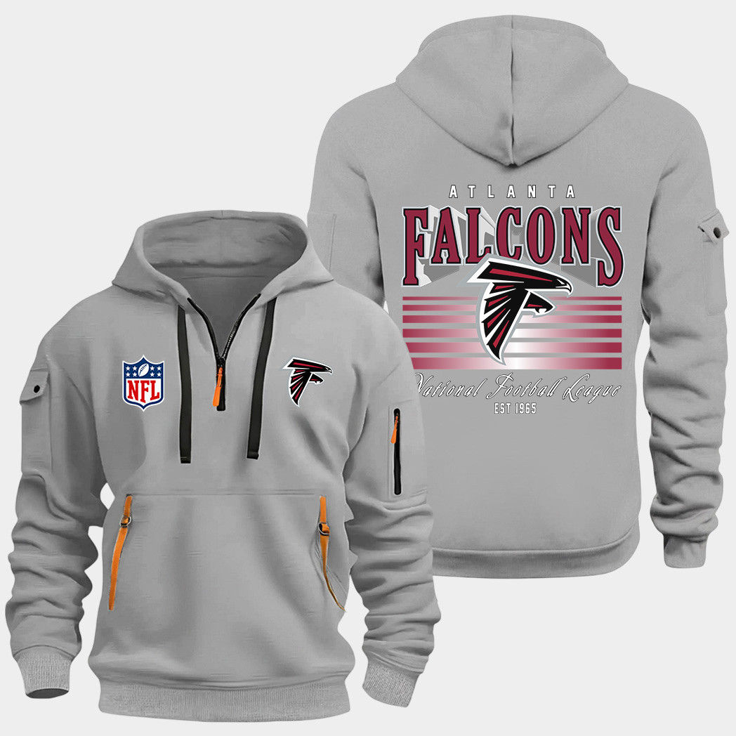 Atlanta Falcons Grey Quarter Zip Hoodie