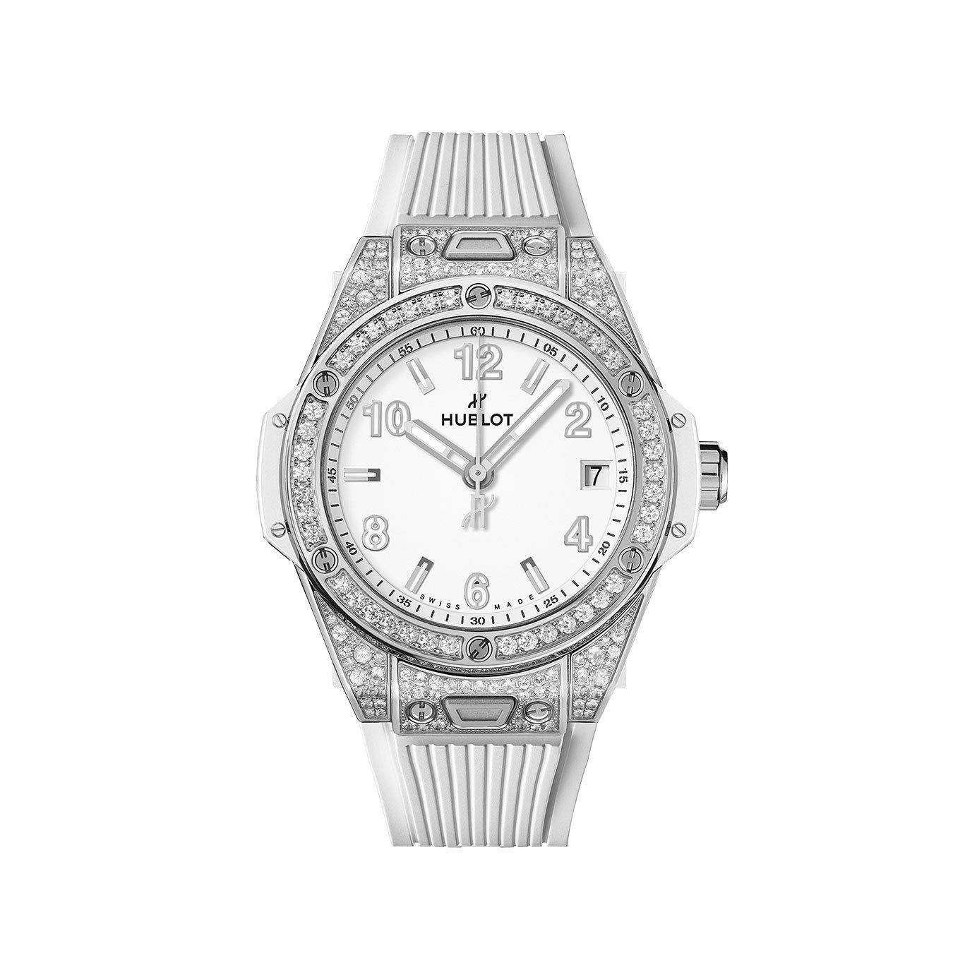 Hublot Big Bang One Click Steel White PAVÉ Ref# 465.SE.2010.RW.1604