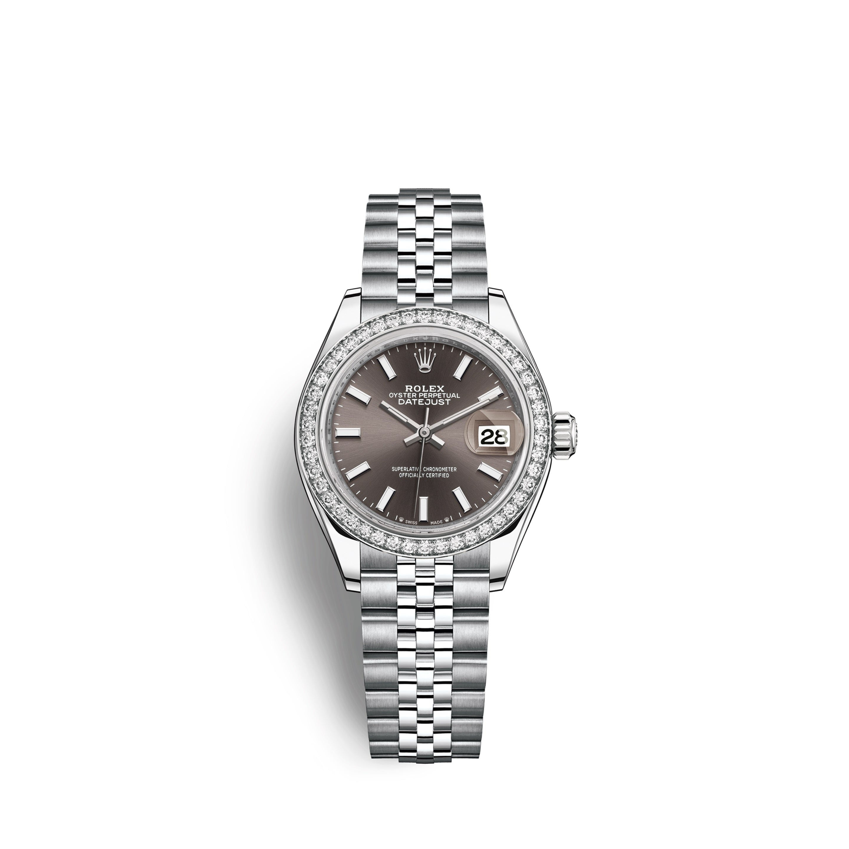 Rolex Lady-Datejust 28, Oystersteel and 18k White Gold Ref# 279384RBR-0013
