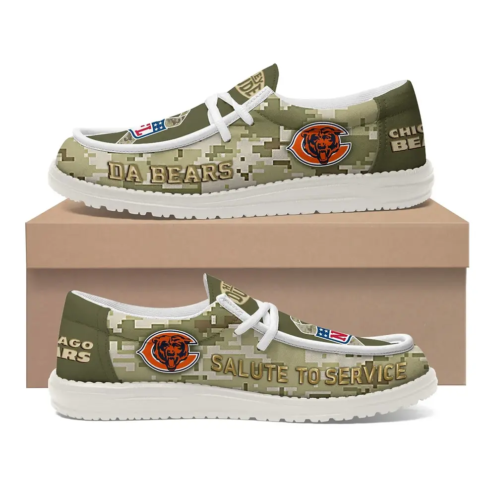 Thumbnail: Chicago Bears Premium NFL Salute to Service Loafer Shoes