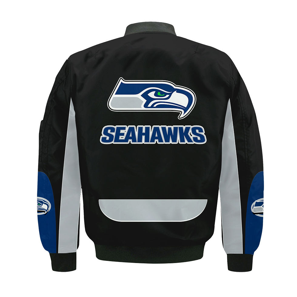Thumbnail: Seattle Seahawks Football Team 2024 - 25 In Sync With The Home Team Bomber Jacke