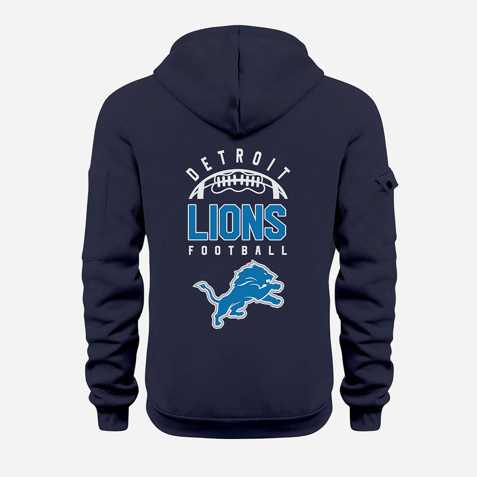 Thumbnail: Detroit Lions Navy Quarter Zip Hoodie