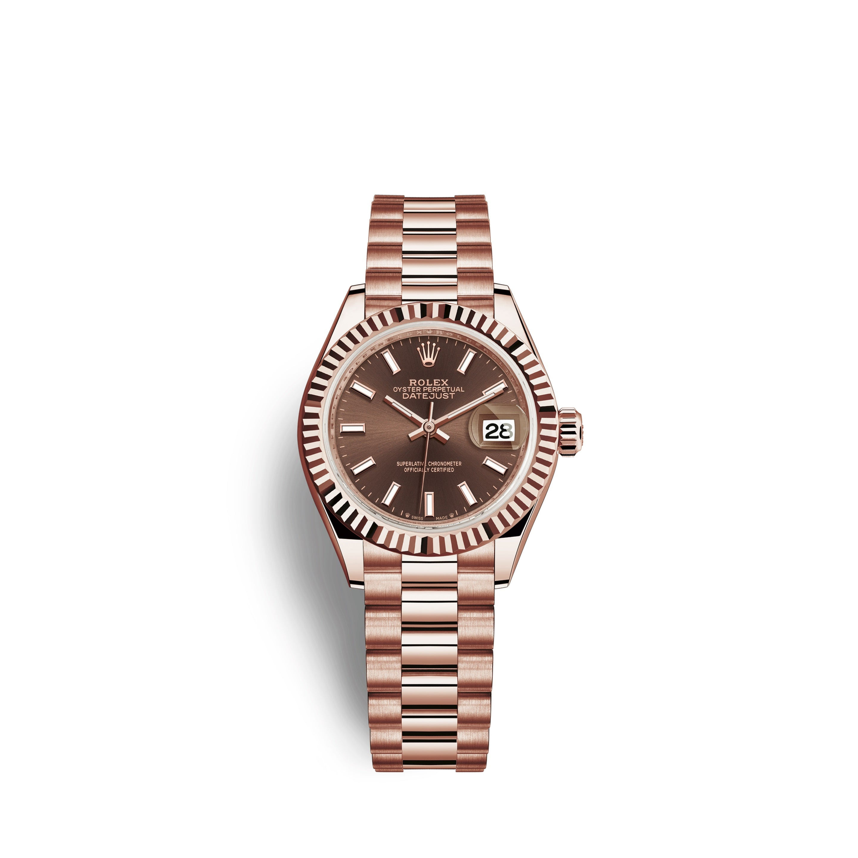 Rolex Lady-Datejust 28, 18k Everose Gold Ref# 279175-0007
