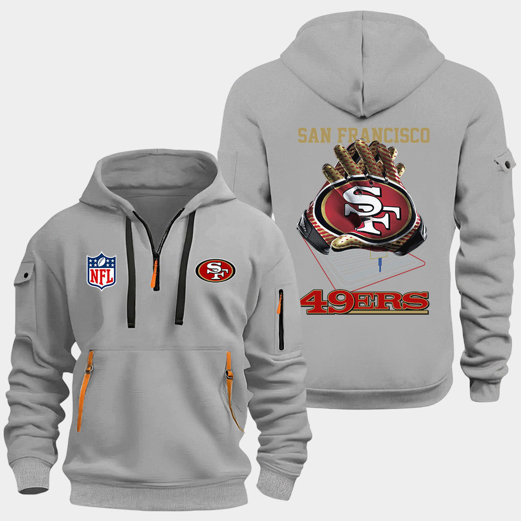 San Francisco 49ers Grey Quarter Zip Hoodie