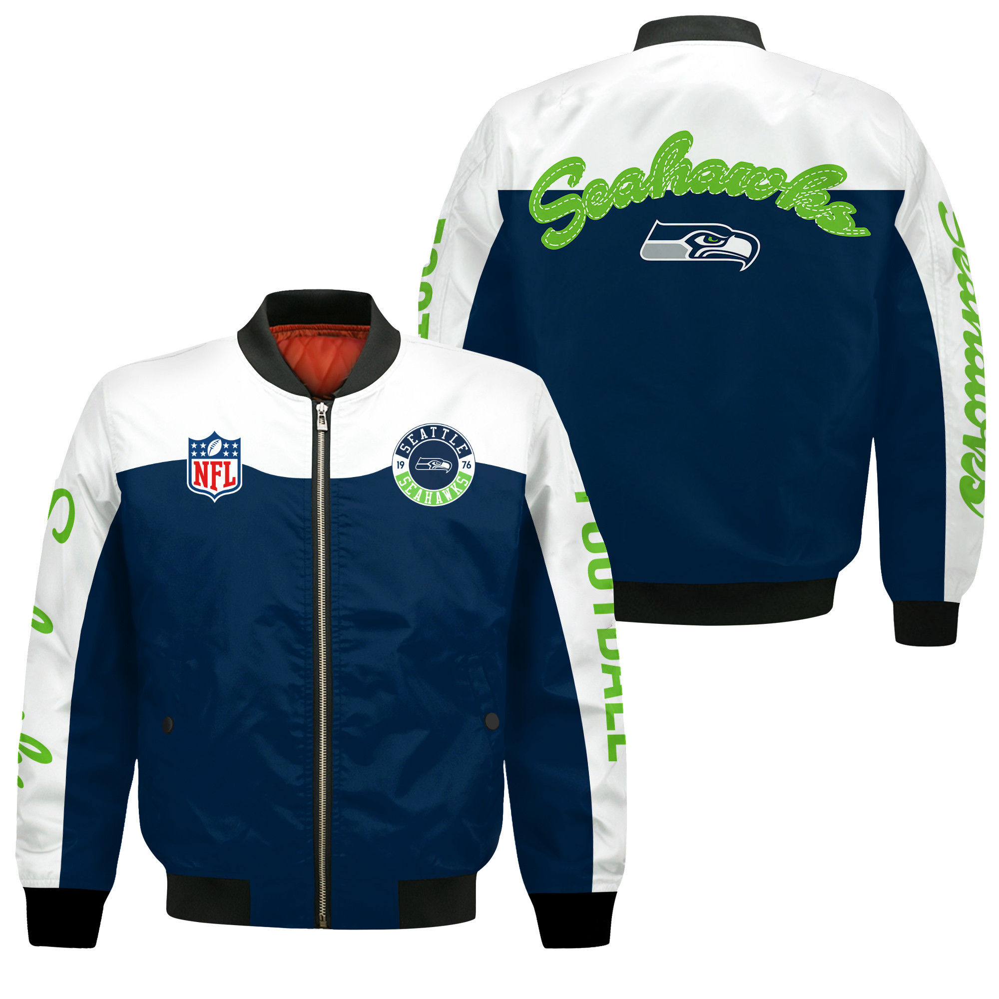 Seattle Seahawks National Football League 2024 Face Any Weather Bomber Jacket