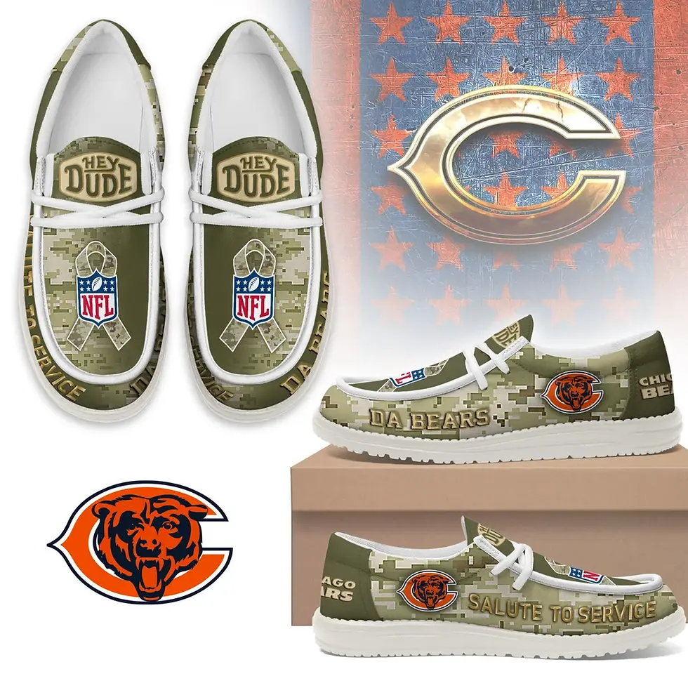 Thumbnail: Chicago Bears Premium NFL Salute to Service Loafer Shoes