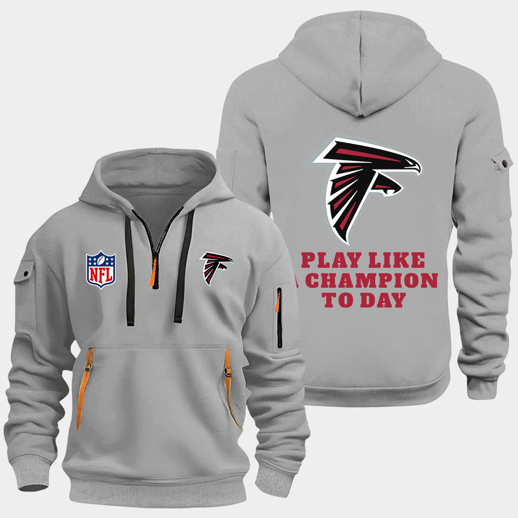 Atlanta Falcons Grey Quarter Zip Hoodie