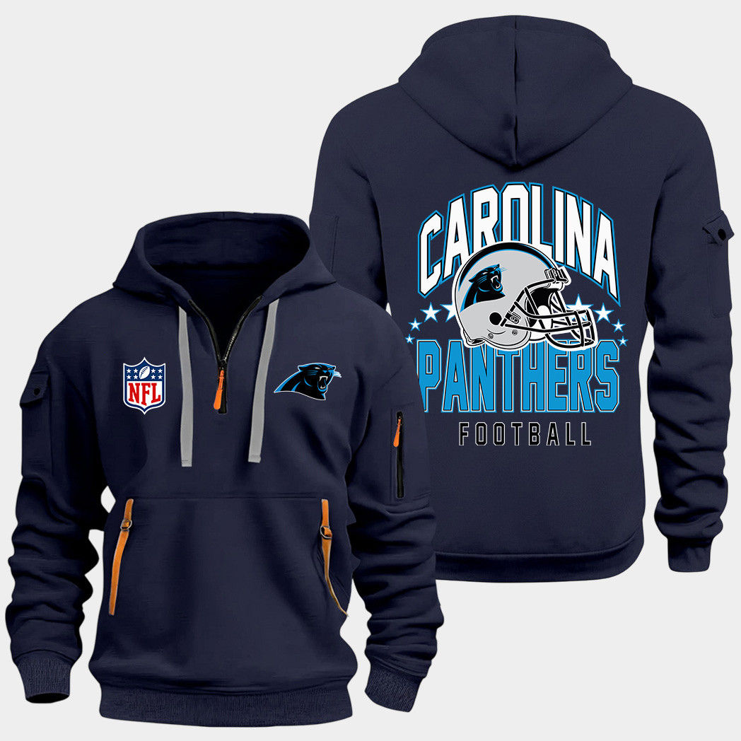Carolina Panthers Navy Quarter Zip Hoodie