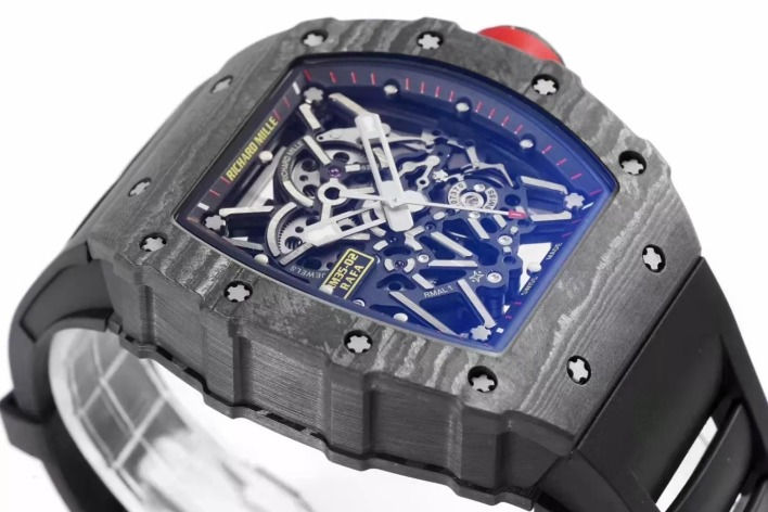 Thumbnail: Richard Mille RM 35-02 Black Bezel Red Markers Black Rubber Strap ZF RUML3