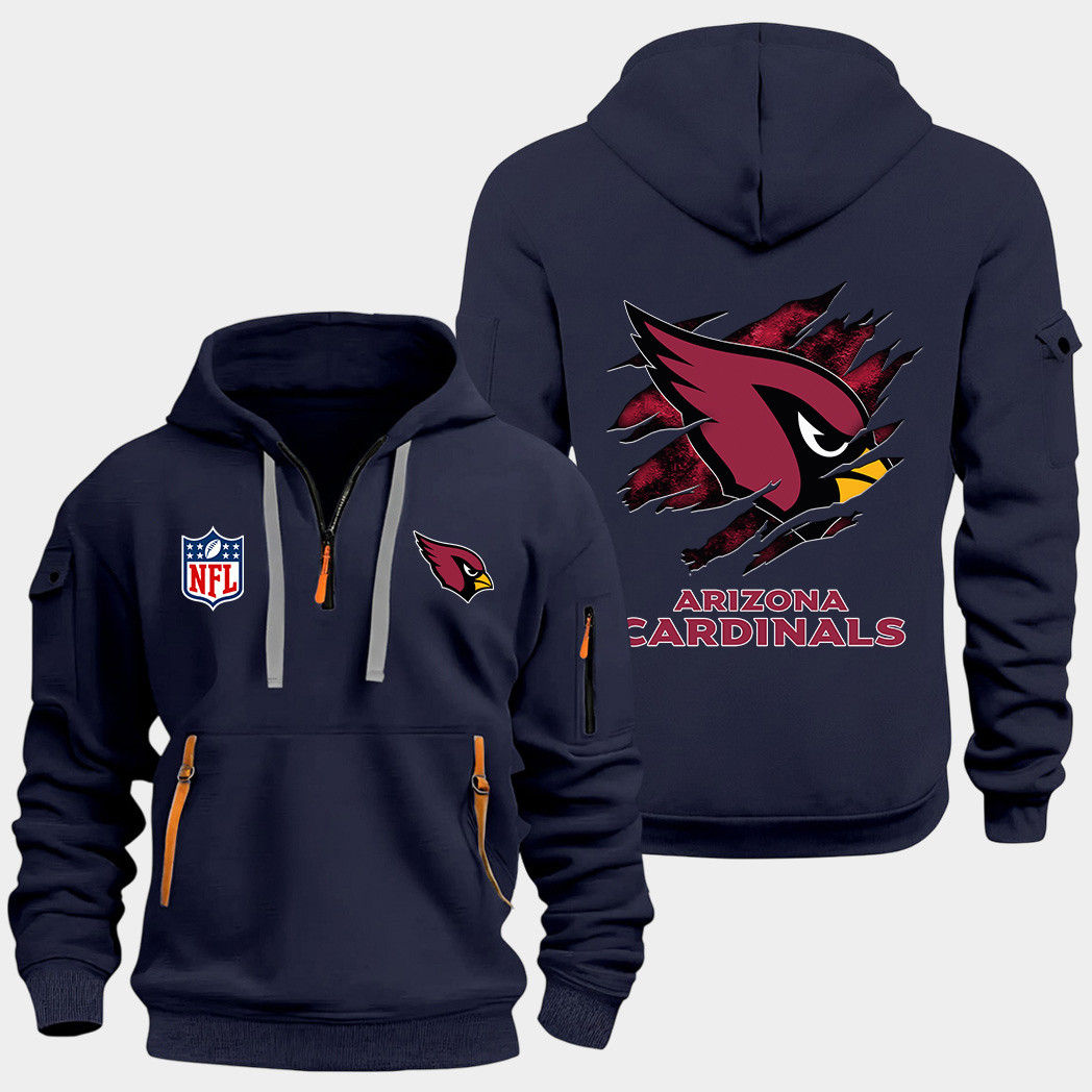 Arizona Cardinals Navy Quarter Zip Hoodie