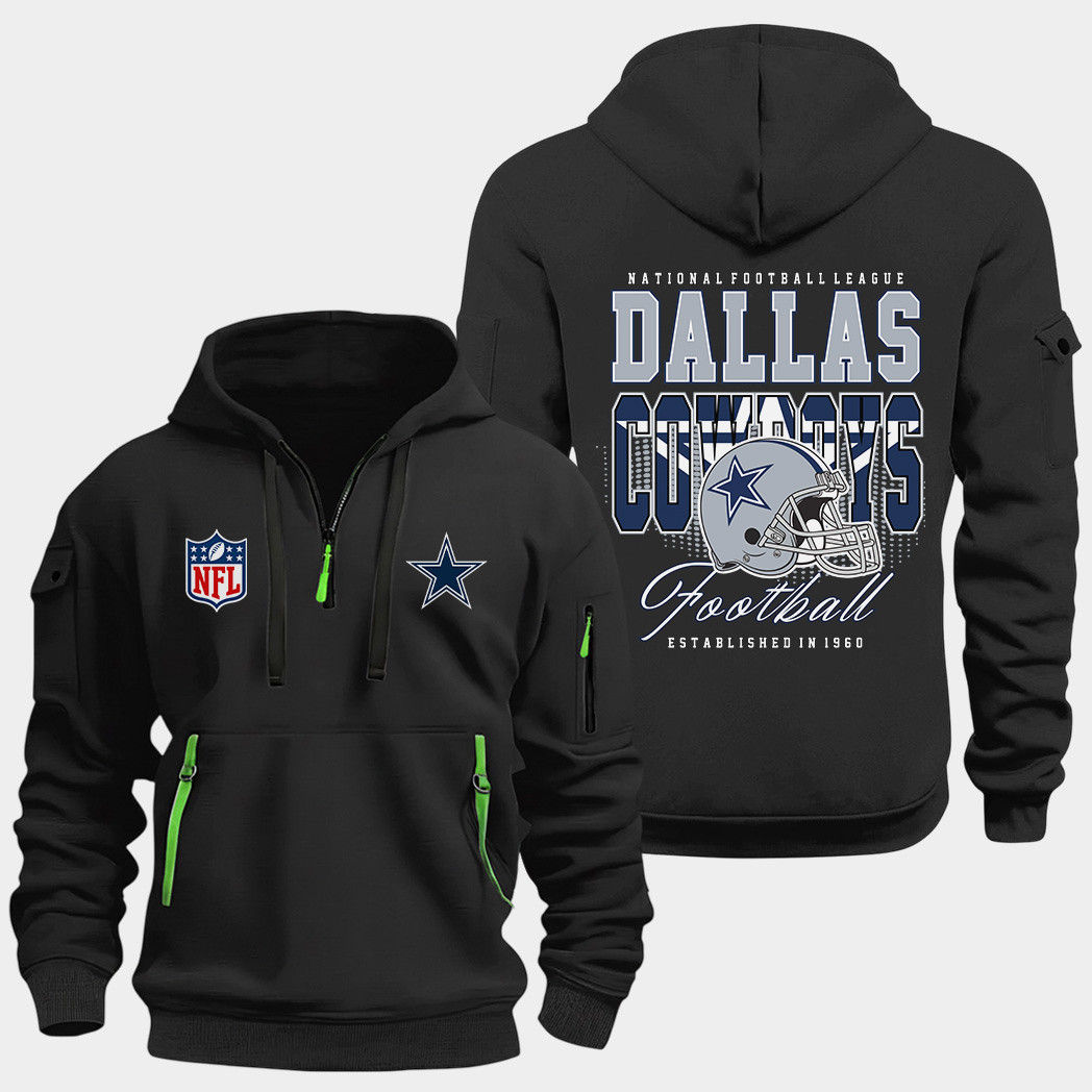Dallas Cowboys Black Quarter Zip Hoodie
