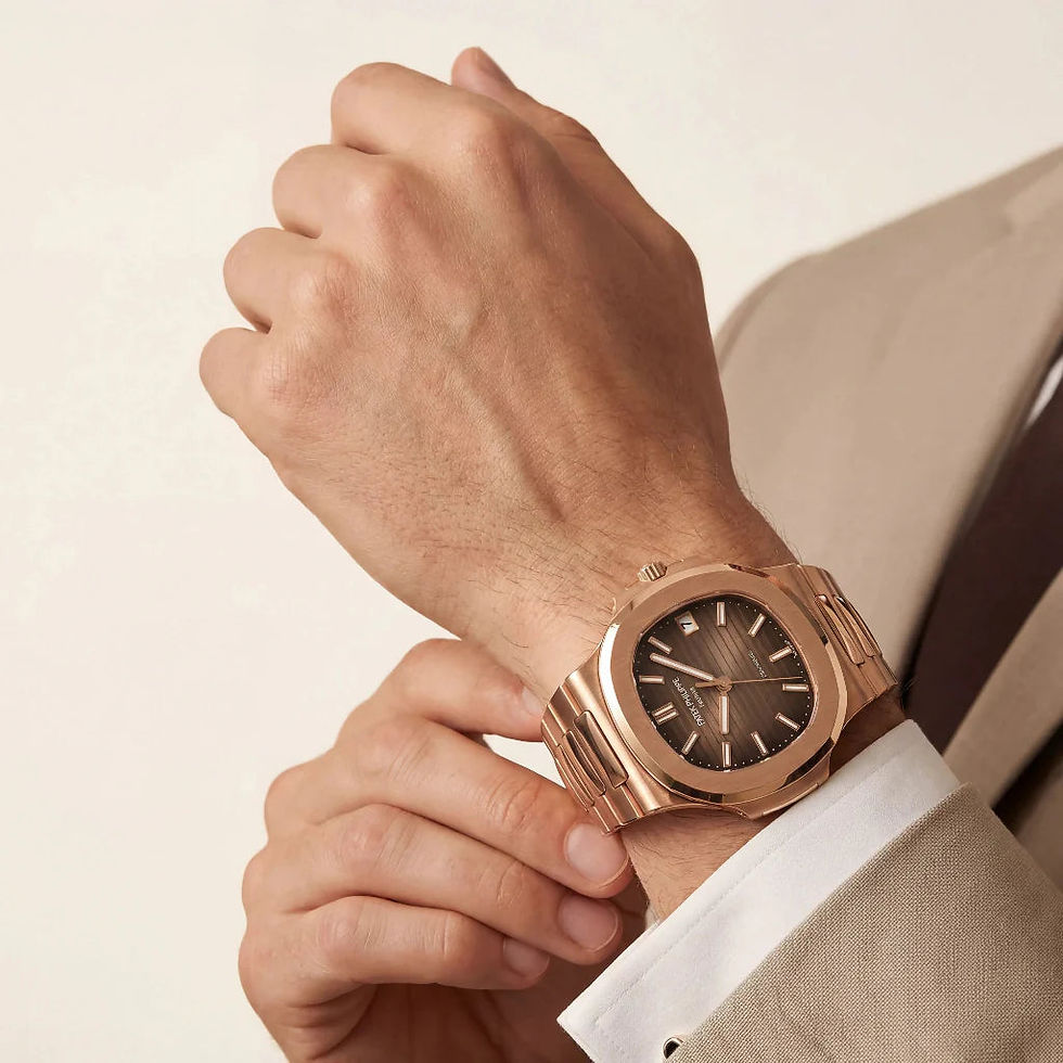Thumbnail: Patek Philippe Brown Dial Rose Tone Bracelet Watch
