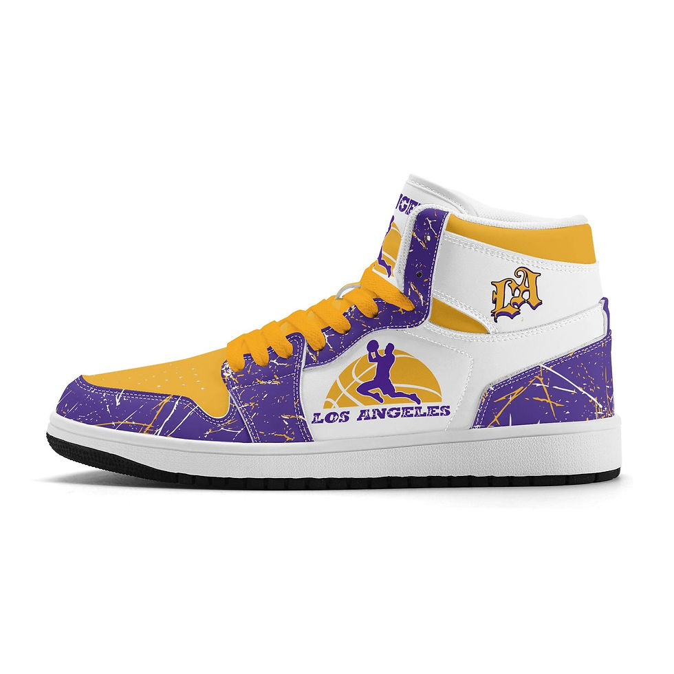 Thumbnail: Los Angeles Basketball Team Sneakers for Men & Women Team Themed Basketball Spor