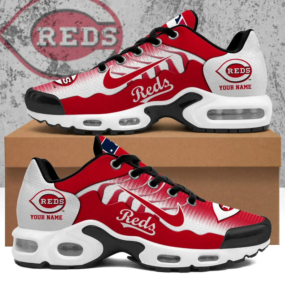 Cincinnati Reds Custom Air-Style Sneakers V.7