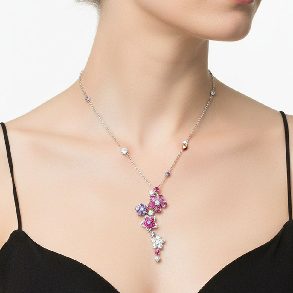 Thumbnail: Folie Des Prés Floral Pendant Necklace